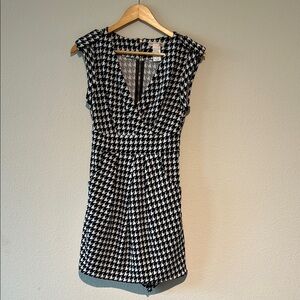 a'gaci Black and White Houndstooth Mini Dress Size S